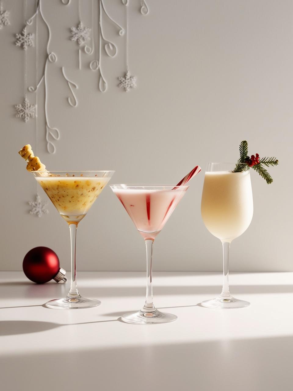 Beautiful holiday themed zero proof cocktails